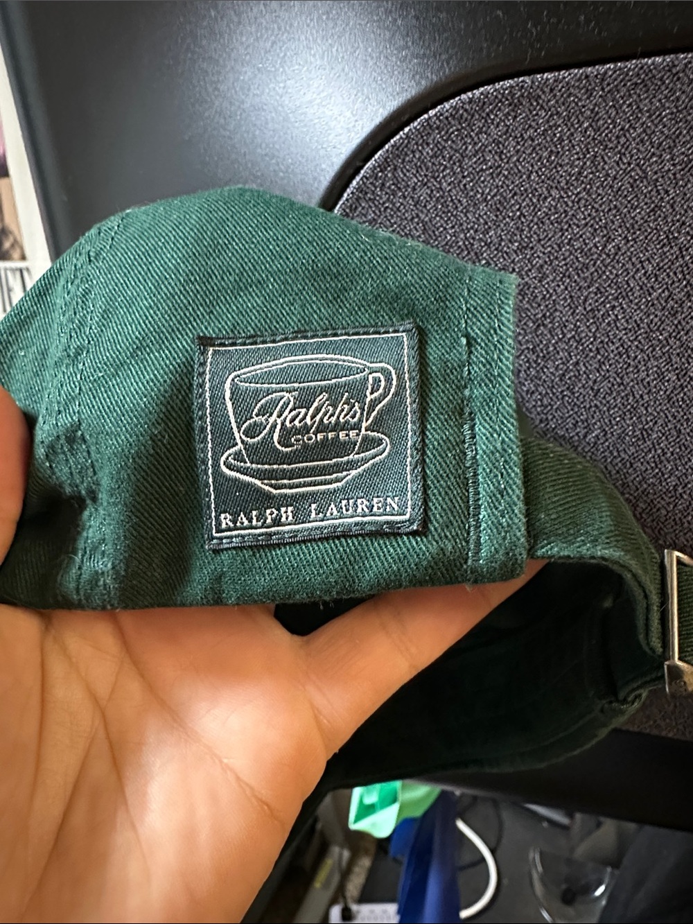 Ralph Lauren Dark Green Ralph's Coffee Patch Baseball Cap - Picture 2 of 5